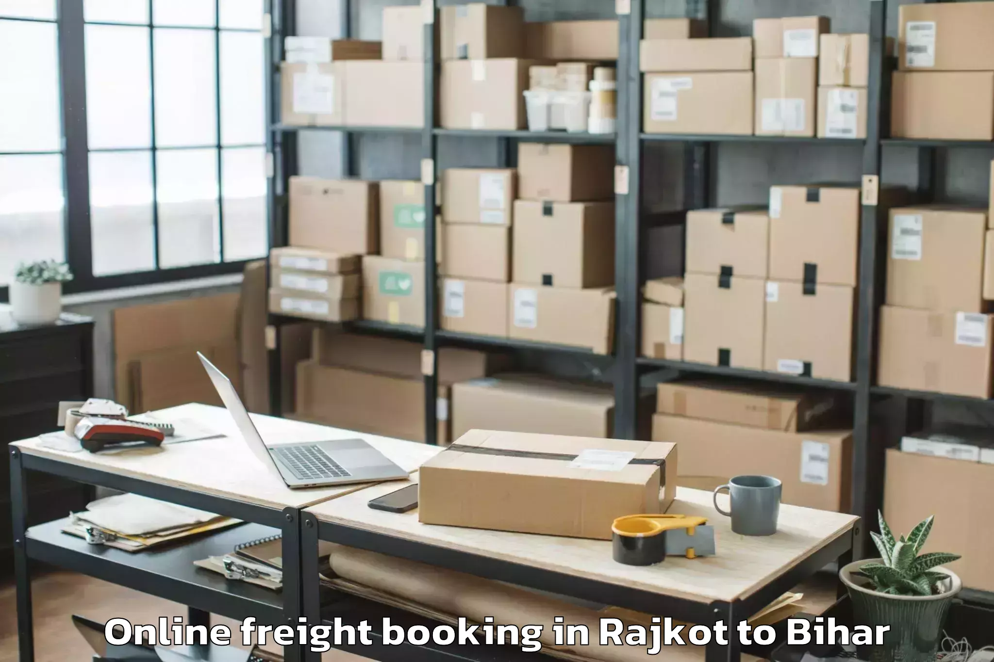 Top Rajkot to Bihar Online Freight Booking Available